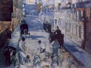 Edouard Manet La Rue Mosnier aux Paveurs oil painting on canvas